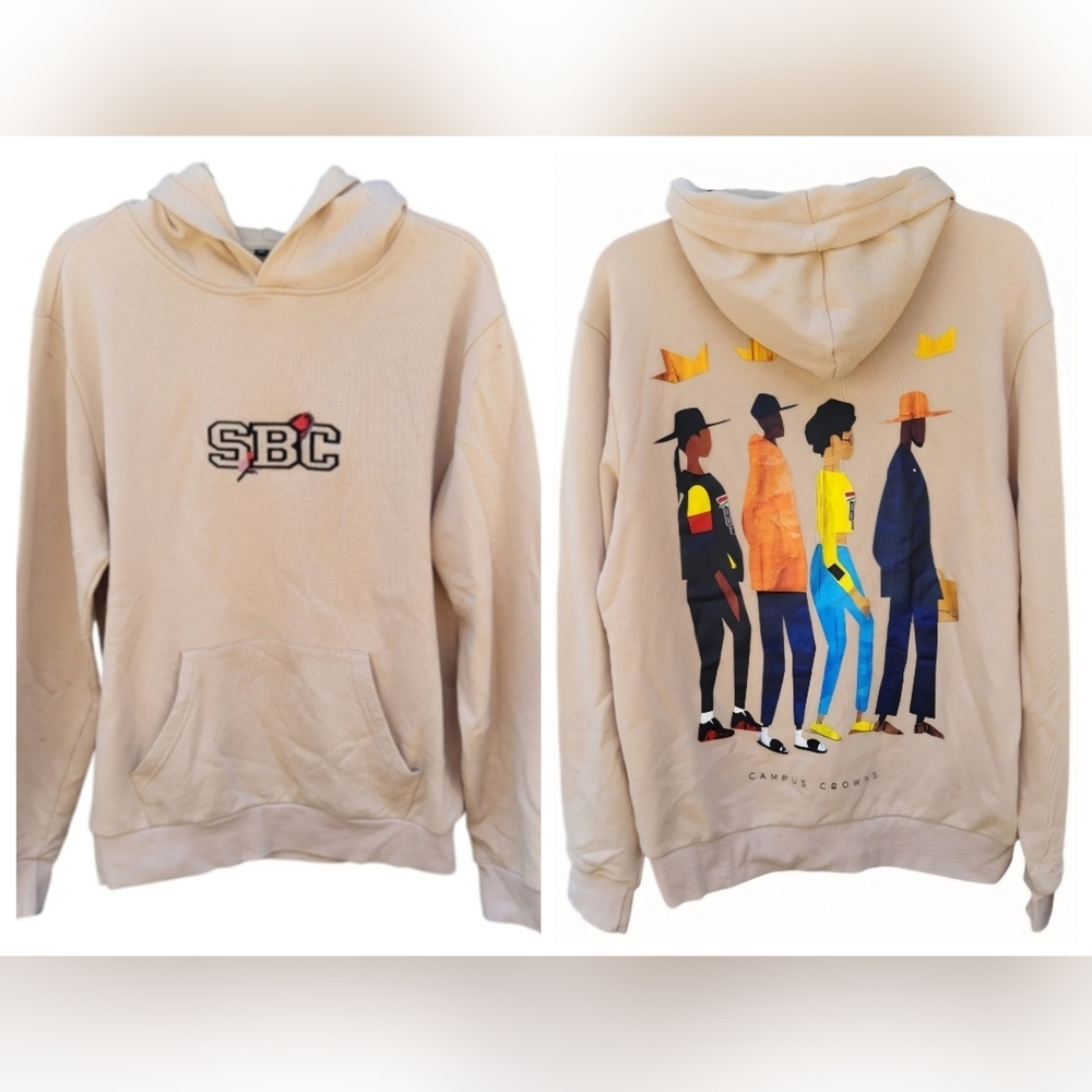 Men's Tan Support Black Colleges "Campus Crowns" Hoodie - Size M